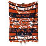 custom chicago bears floral stripes blue white blanket best selling