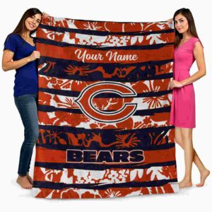 custom chicago bears floral stripes blue white blanket fashion forward