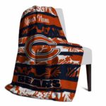 custom chicago bears floral stripes blue white blanket top rated