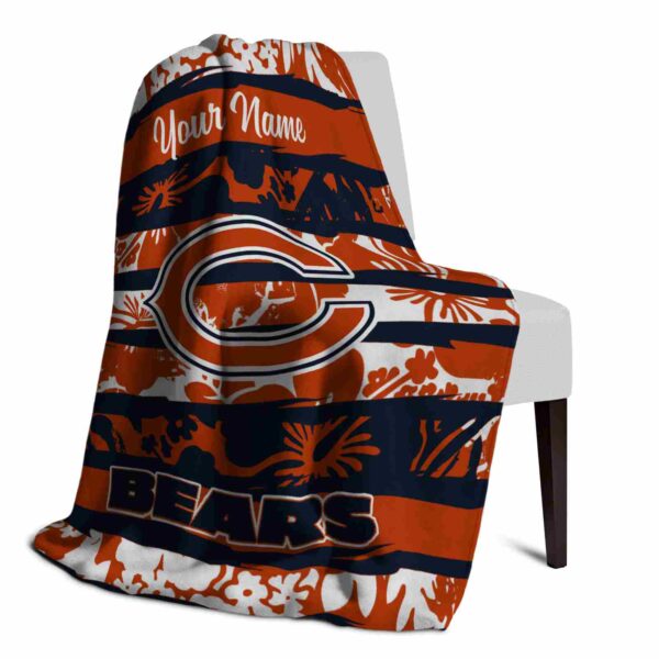 custom chicago bears floral stripes blue white blanket top rated