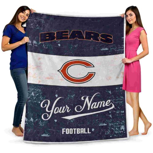 custom chicago bears grunge texture blue white blanket fashion forward