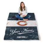 custom chicago bears grunge texture blue white blanket best selling