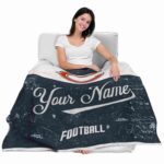 custom chicago bears grunge texture blue white blanket best selling