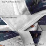 custom chicago bears grunge texture blue white blanket best selling