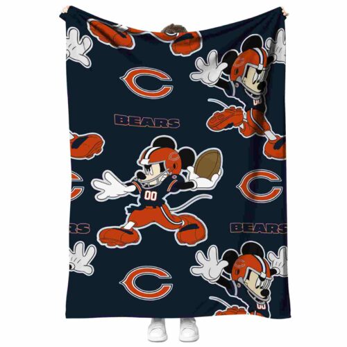 custom chicago bears mickey blue blanket best selling