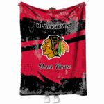 Custom Chicago Blackhawks Grunge Streaks Red Blanket 1 custom chicago blackhawks grunge streaks red blanket best selling