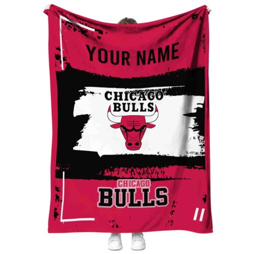 custom chicago bulls paint strokes red white blanket best selling