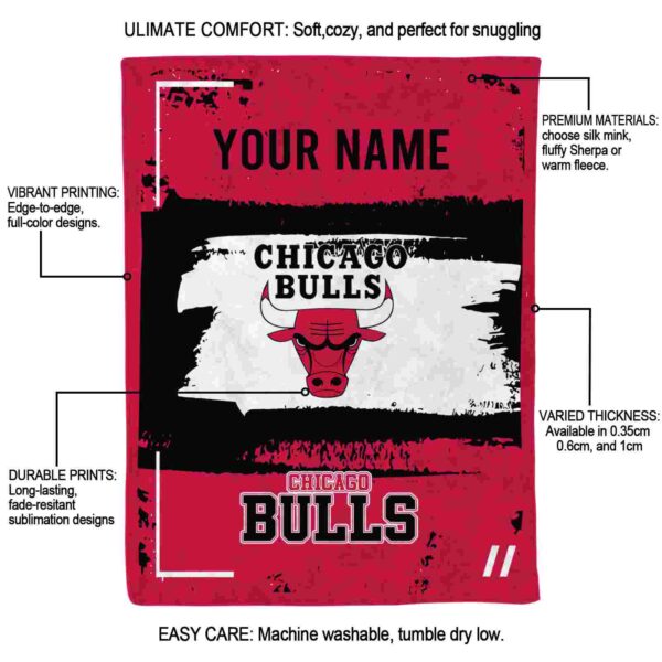 custom chicago bulls paint strokes red white blanket new arrival