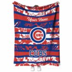 custom chicago cubs floral stripes blue white blanket best selling