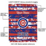 custom chicago cubs floral stripes blue white blanket new arrival