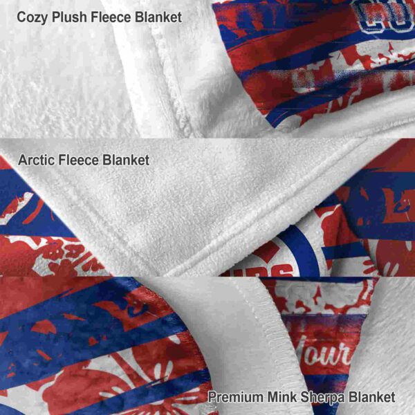 custom chicago cubs floral stripes blue white blanket premium grade