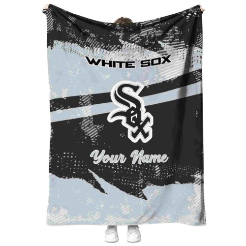 custom chicago white sox grunge streaks black blanket best selling