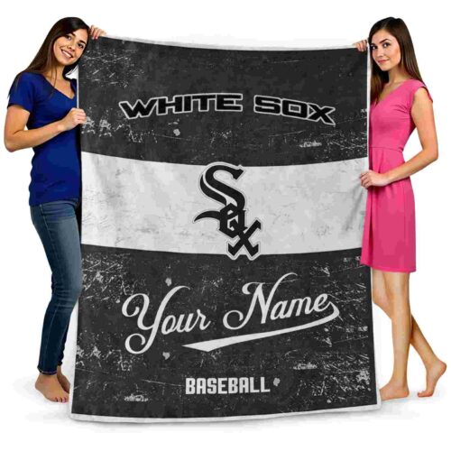 custom chicago white sox grunge texture black white blanket fashion forward