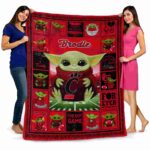 custom cincinnati bearcats baby yoda red blanket best selling