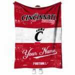 custom cincinnati bearcats grunge texture red white blanket best selling