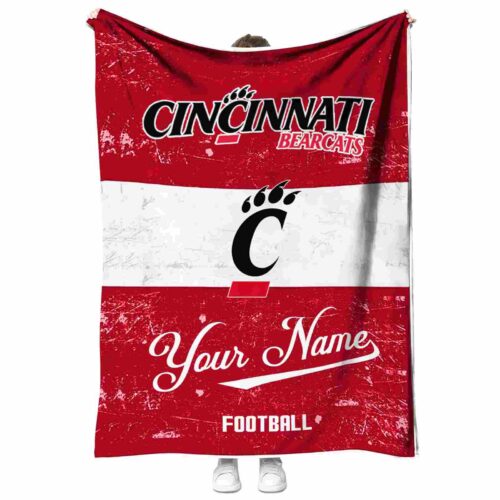 custom cincinnati bearcats grunge texture red white blanket best selling