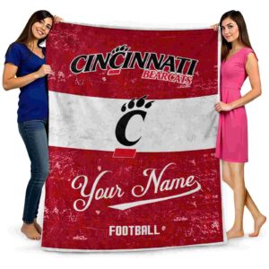 custom cincinnati bearcats grunge texture red white blanket fashion forward