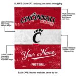 custom cincinnati bearcats grunge texture red white blanket best selling