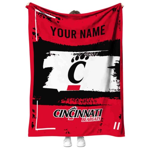 custom cincinnati bearcats paint strokes red white blanket best selling
