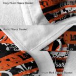 custom cincinnati bengals floral stripes orange white blanket premium grade
