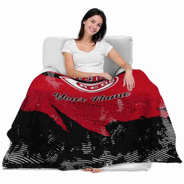 custom cincinnati reds grunge streaks red blanket latest model