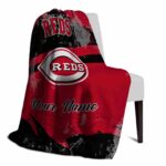 custom cincinnati reds grunge streaks red blanket top rated
