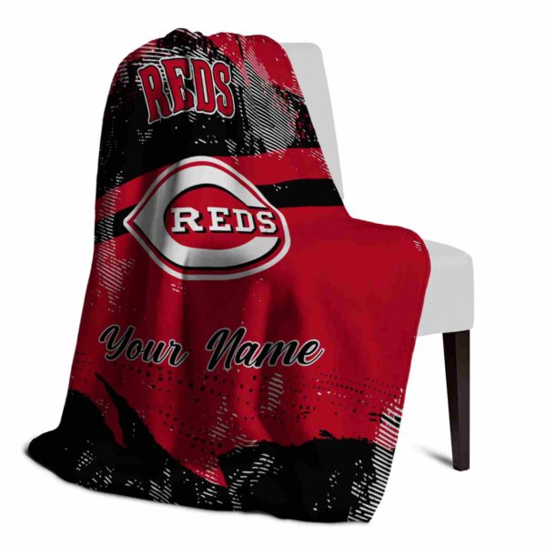 custom cincinnati reds grunge streaks red blanket top rated