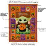 custom clemson tigers baby yoda orange blanket best selling