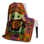 custom clemson tigers baby yoda orange blanket best selling