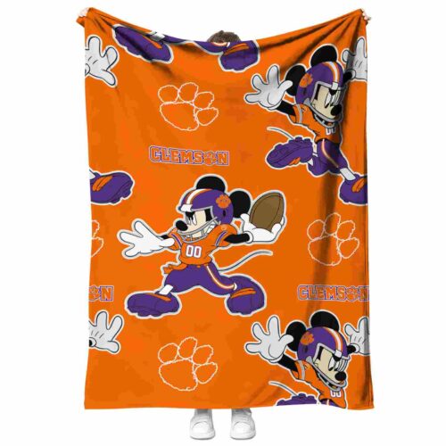 custom clemson tigers mickey orange blanket best selling