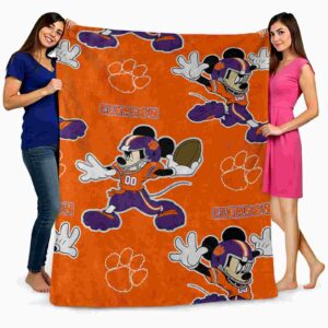 custom clemson tigers mickey orange blanket fashion forward