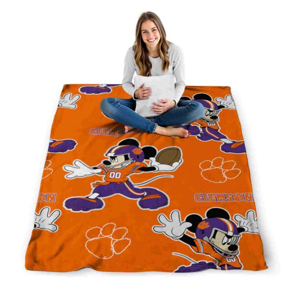 custom clemson tigers mickey orange blanket high quality
