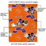 custom clemson tigers mickey orange blanket new arrival