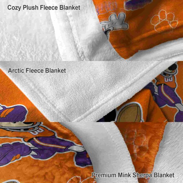 custom clemson tigers mickey orange blanket premium grade