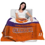custom clemson tigers paint strokes orange white blanket latest model