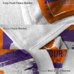 custom clemson tigers paint strokes orange white blanket premium grade
