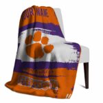 custom clemson tigers paint strokes orange white blanket top rated