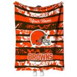 custom cleveland browns floral stripes brown white blanket best selling