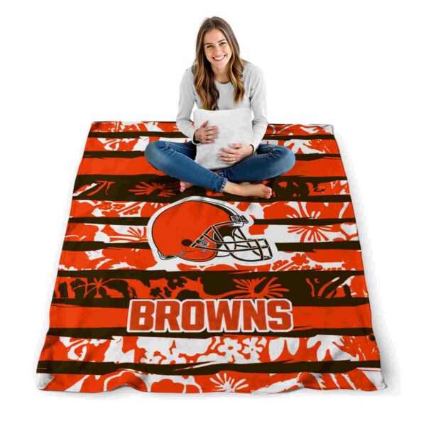 custom cleveland browns floral stripes brown white blanket high quality