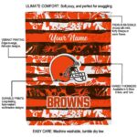 custom cleveland browns floral stripes brown white blanket new arrival