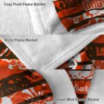 custom cleveland browns floral stripes brown white blanket premium grade