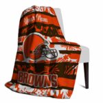 custom cleveland browns floral stripes brown white blanket top rated