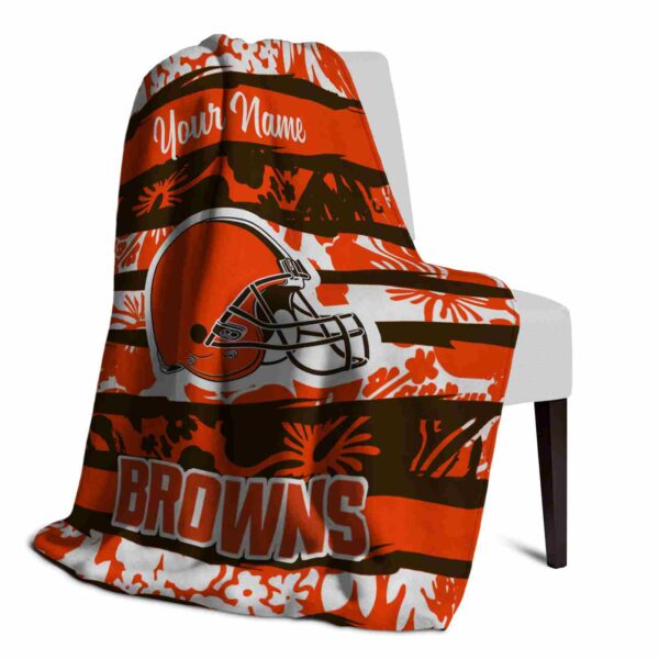 custom cleveland browns floral stripes brown white blanket top rated