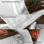custom cleveland browns grunge texture brown white blanket best selling