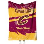 custom cleveland cavaliers grunge streaks wine blanket best selling