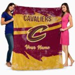 custom cleveland cavaliers grunge streaks wine blanket best selling