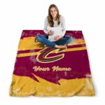 custom cleveland cavaliers grunge streaks wine blanket best selling