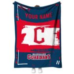 custom cleveland guardians paint strokes navy blue white blanket best selling