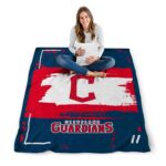 custom cleveland guardians paint strokes navy blue white blanket best selling