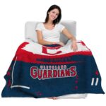 custom cleveland guardians paint strokes navy blue white blanket best selling